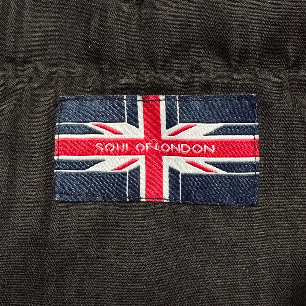Soul Of London Flat Front Stretch Black Dress Pant